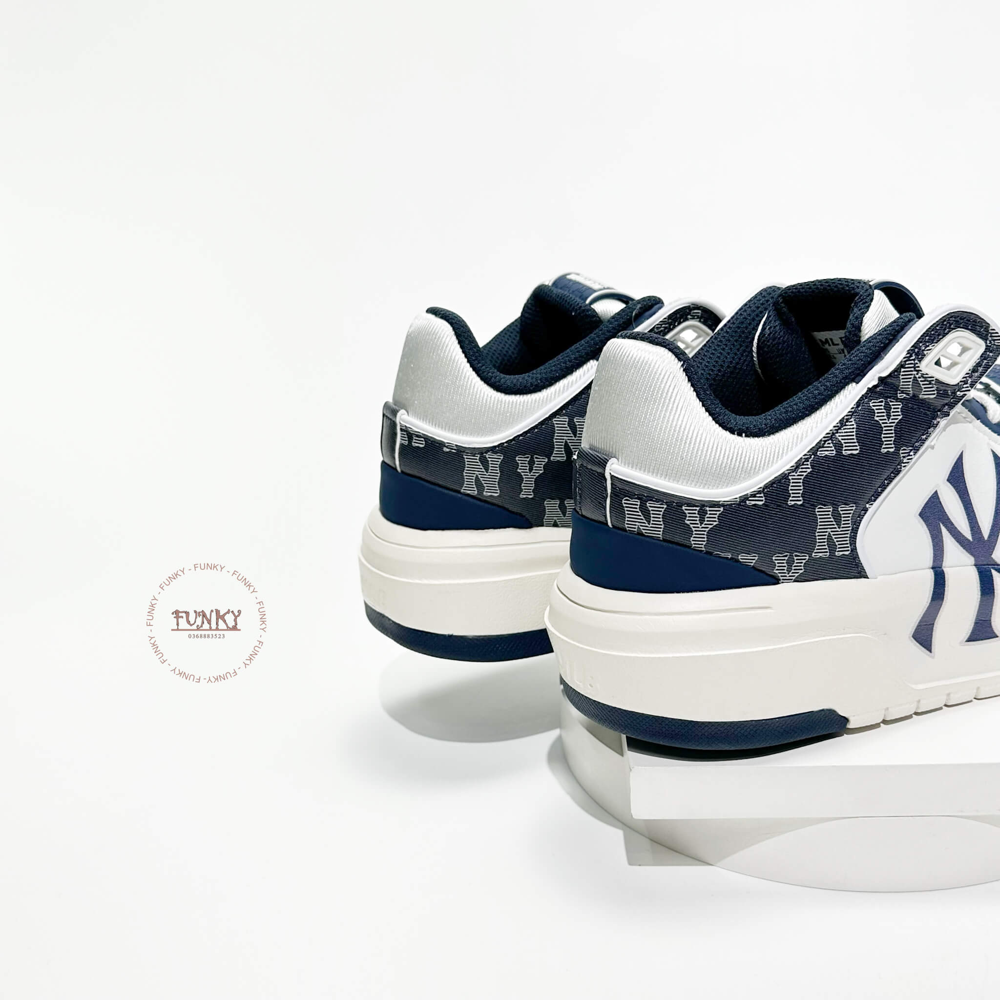 Giày M L B Chunky Liner Mid Denim NY Xanh Cao Cấp