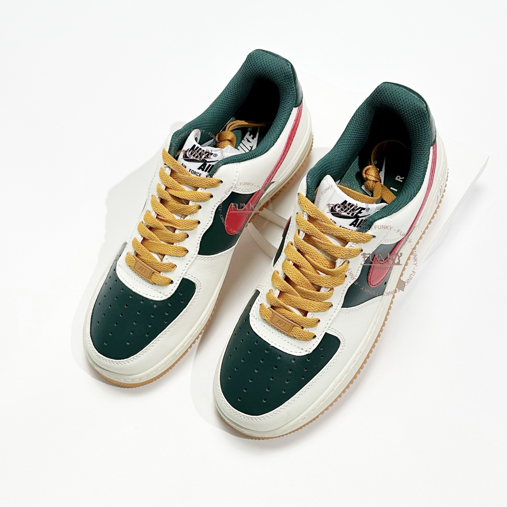 Giày Air Force 1 Low ID Gu.cci Cream Green Red Cao Cấp