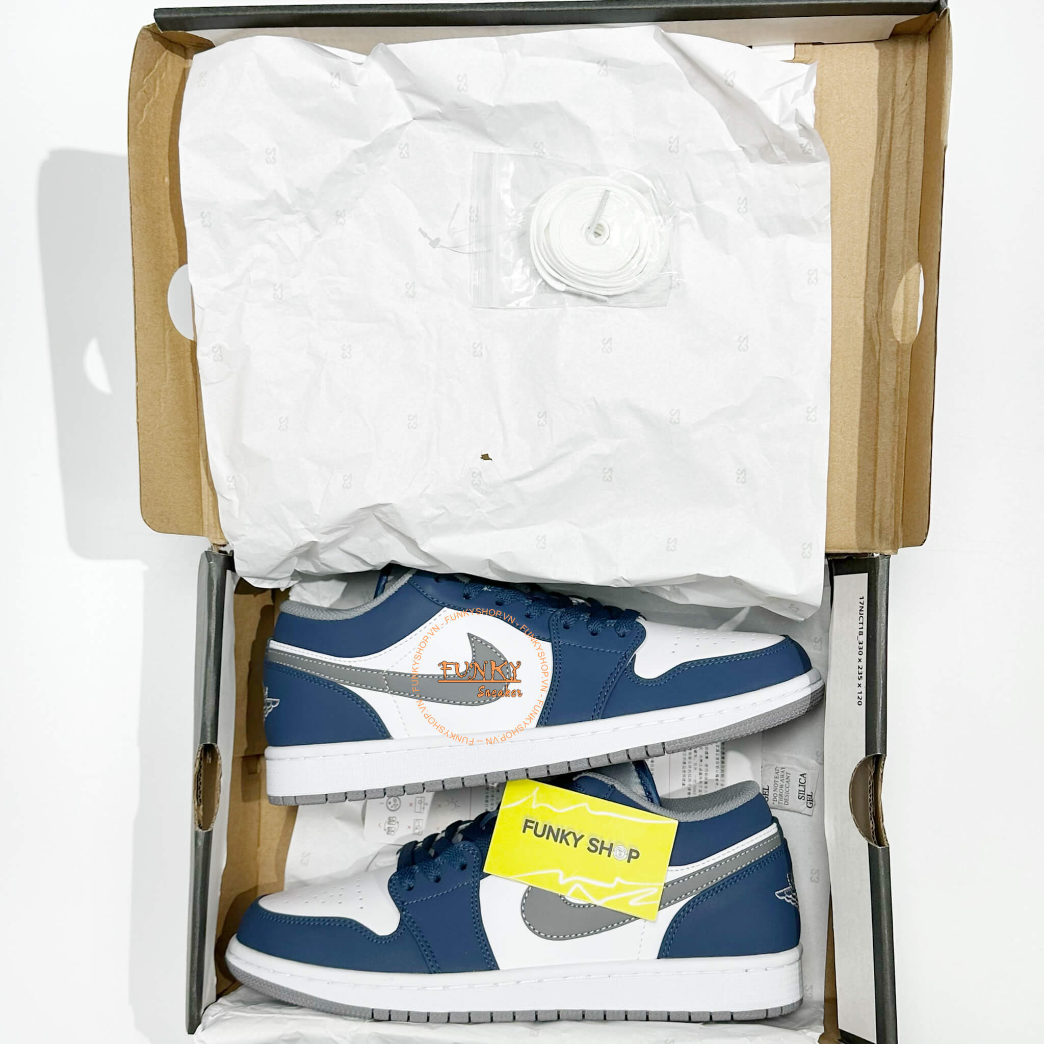 Giày Air Jordan 1 Low ‘True Blue Cement’ Like Auth