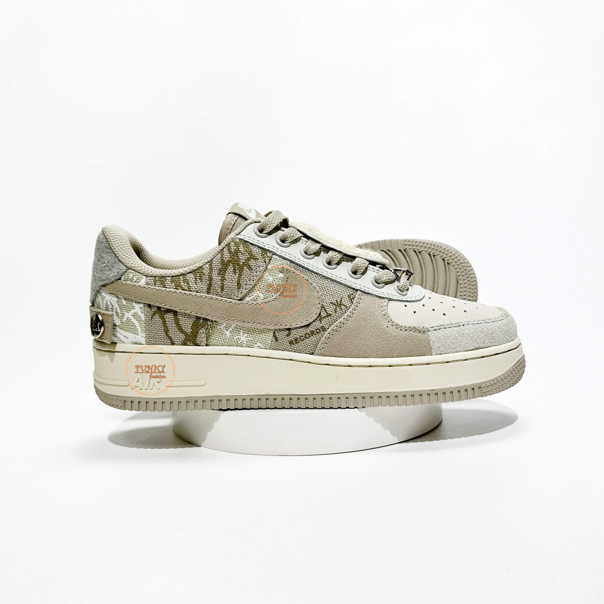 Giày Air Force 1 Travis Scott Cactus phối Xám Cao Cấp