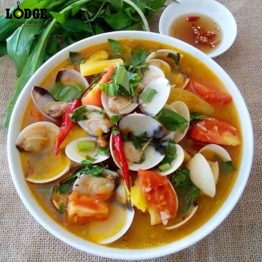 Món canh ngao chua hoàn thiện