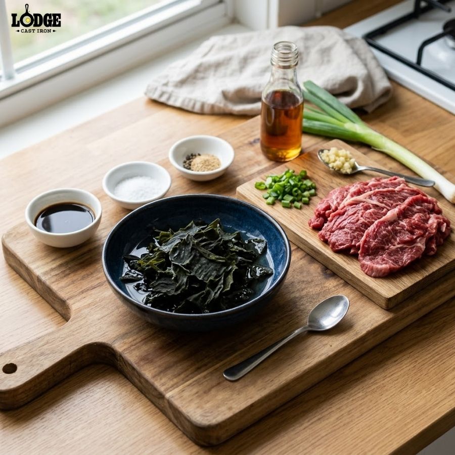 Nguyên liệu cần chuẩn bị trước khi nấu canh rong biển thịt bò