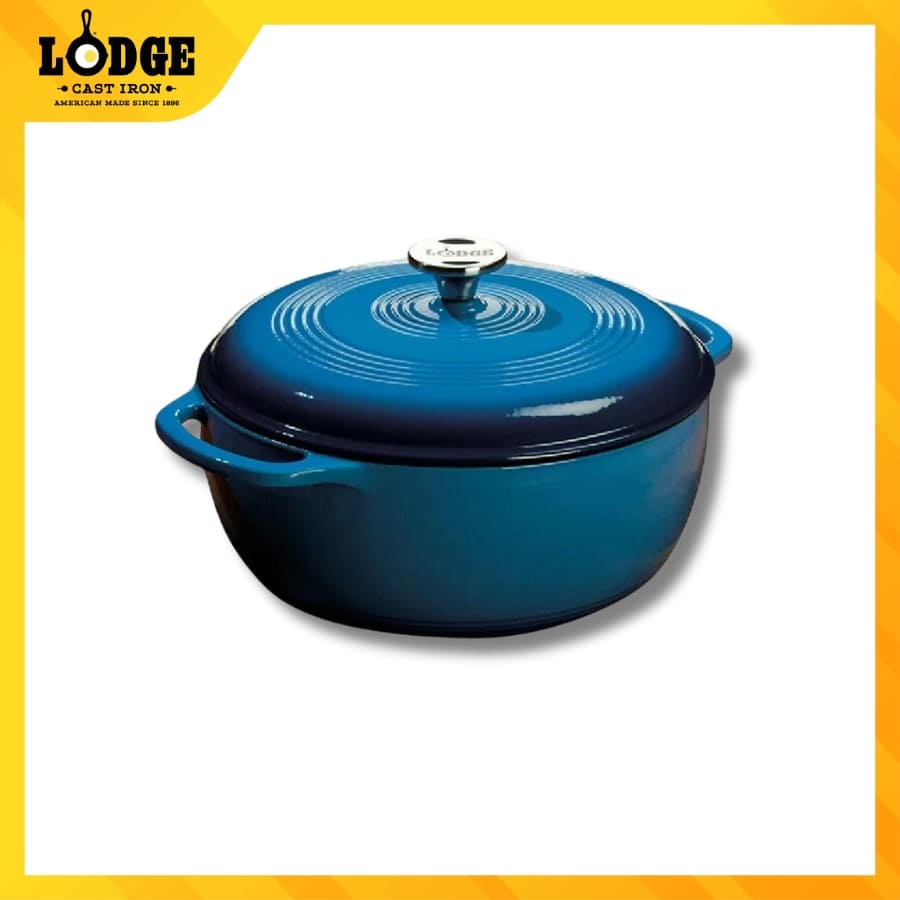 Nồi Gang LODGE Tráng Men Caribbean Blue - 5.6L