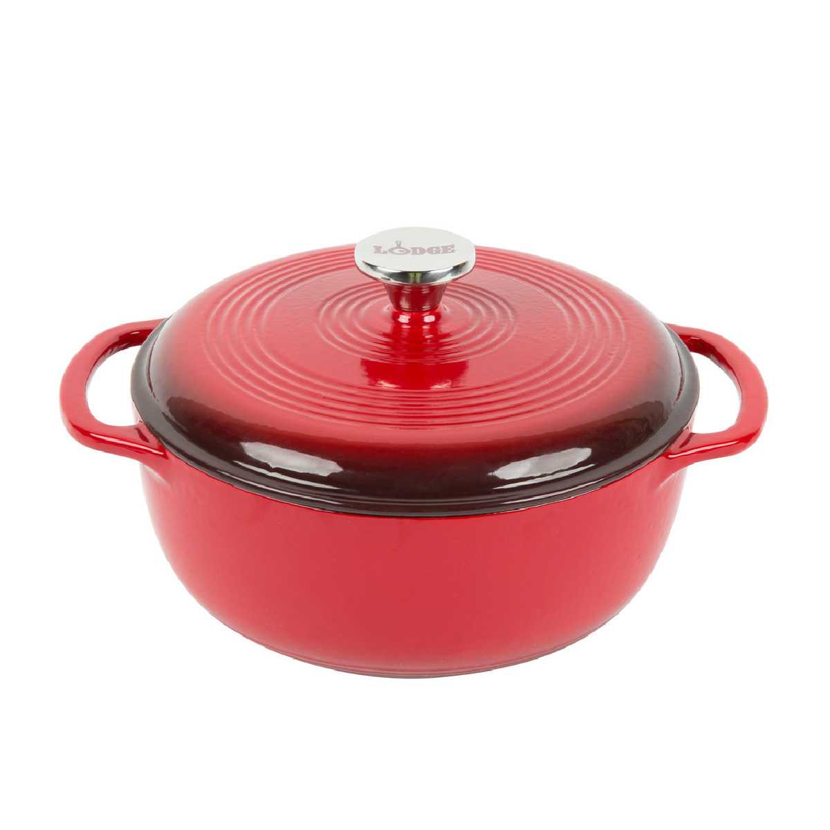 Nồi gang tráng men Lodge màu đỏ