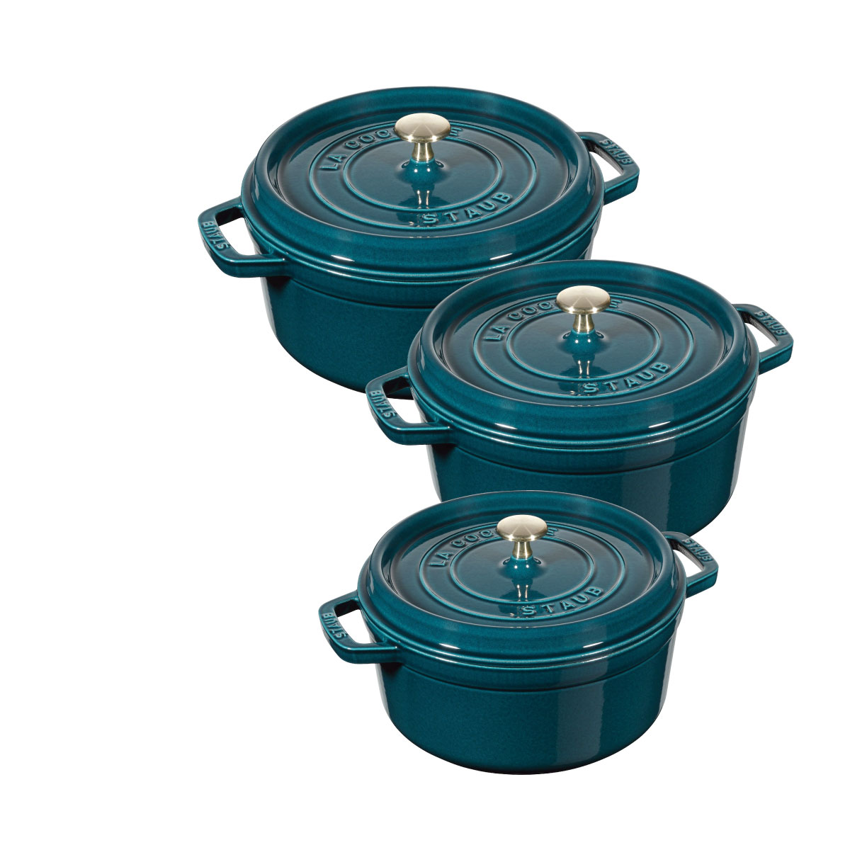 Nồi gang tròn STAUB màu xanh ngọc