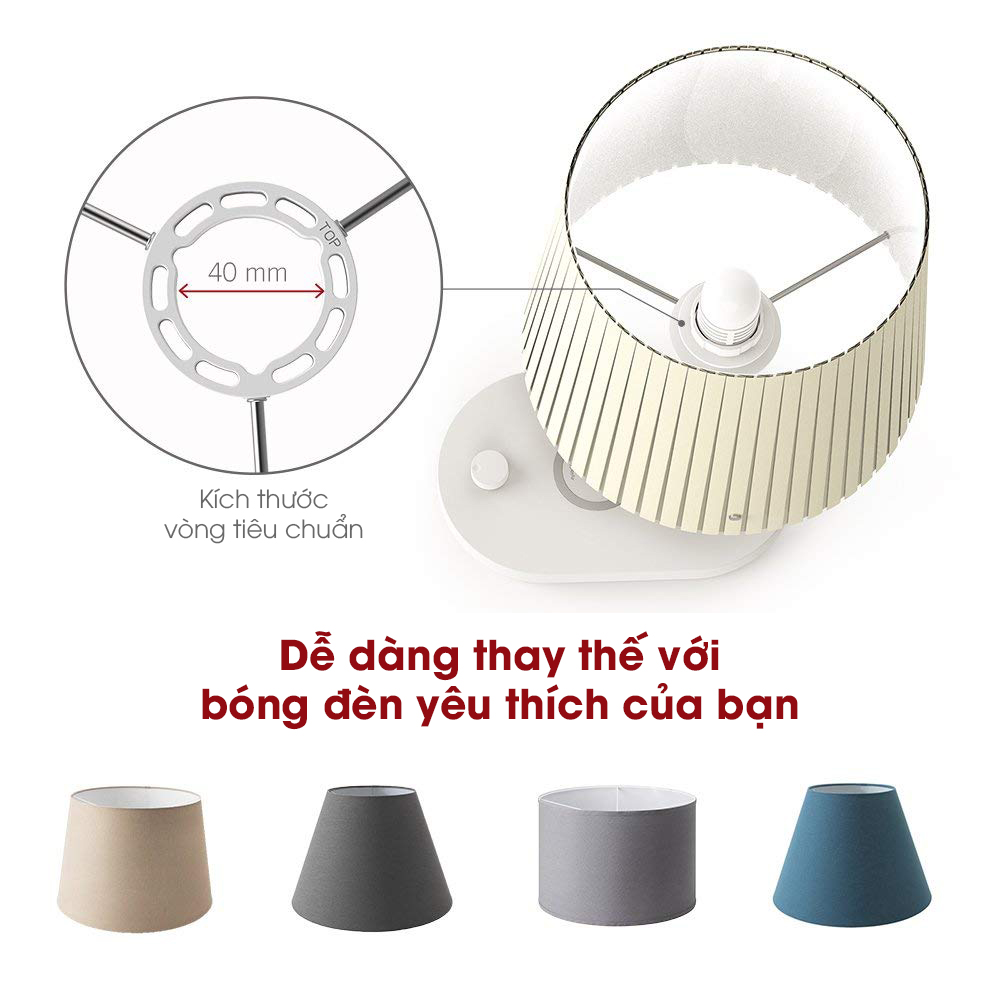 Đèn ngủ LED để bàn TaoTronics TT-CL009, 11W, kiêm sạc nhanh không dây
