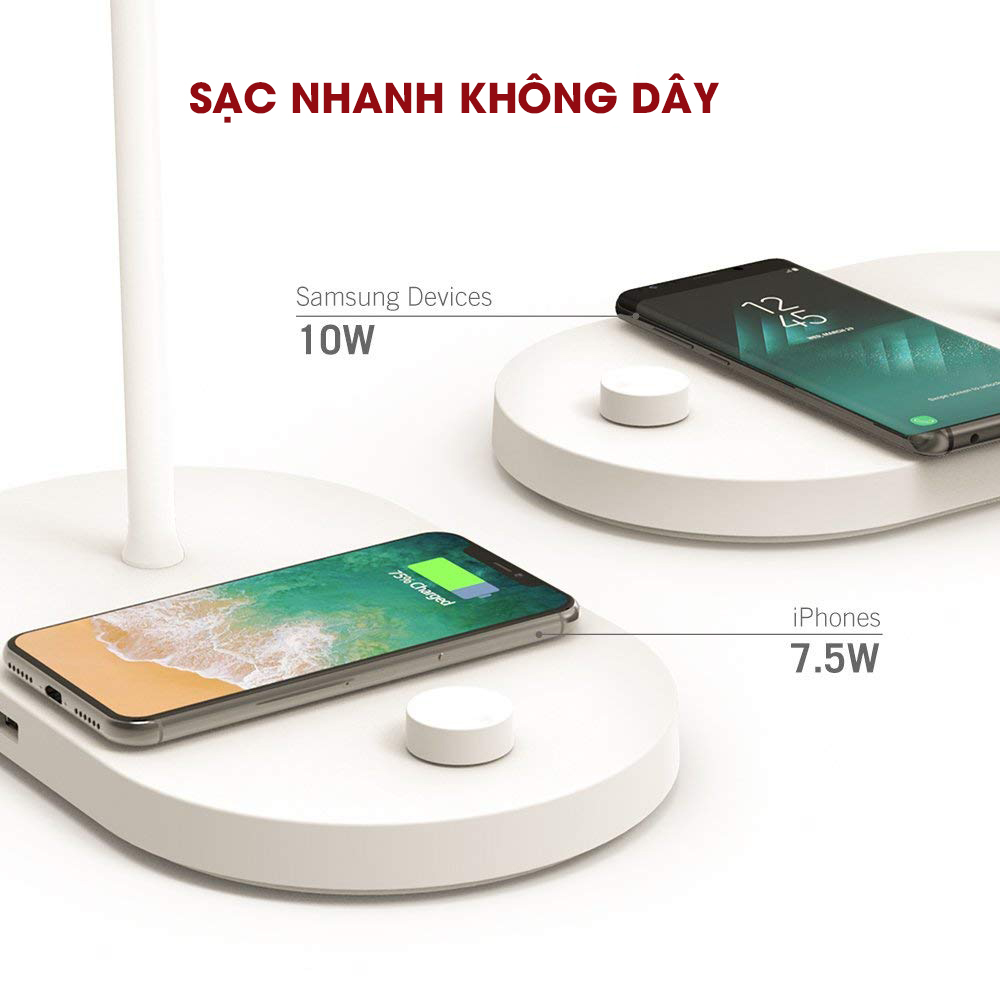 Đèn ngủ LED để bàn TaoTronics TT-CL009, 11W, kiêm sạc nhanh không dây