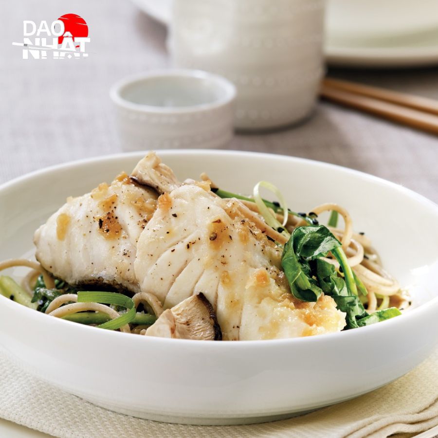 Cá mú hấp gừng hành