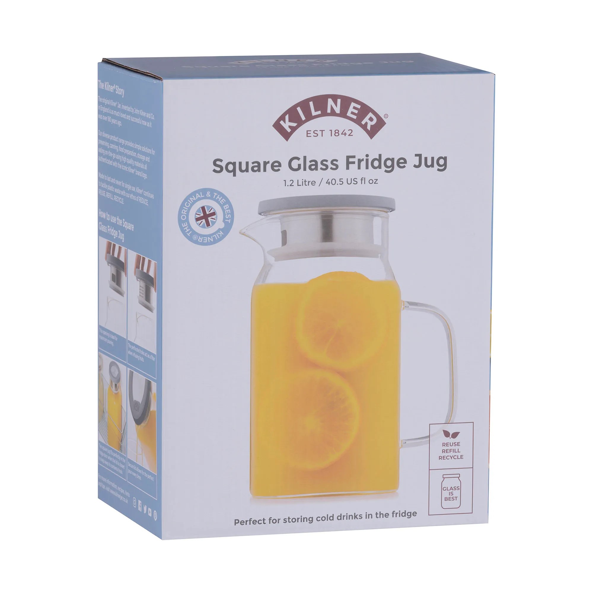 Kilner - Bình nước gốm thuỷ tinh - 1.2L