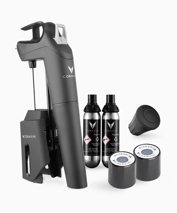 Coravin - Bộ dụng cụ chiết rượu Timeless Three+ màu đen - 8 món