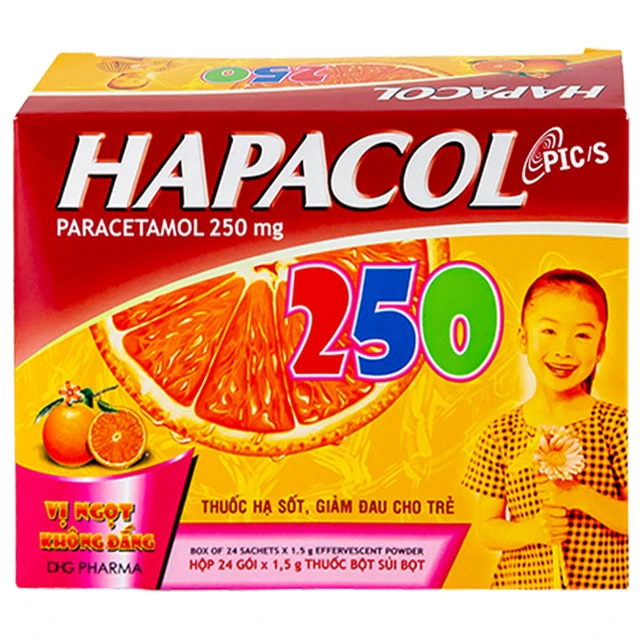 Hapacol 250 DHG giảm đau, hạ sốt (24 gói)