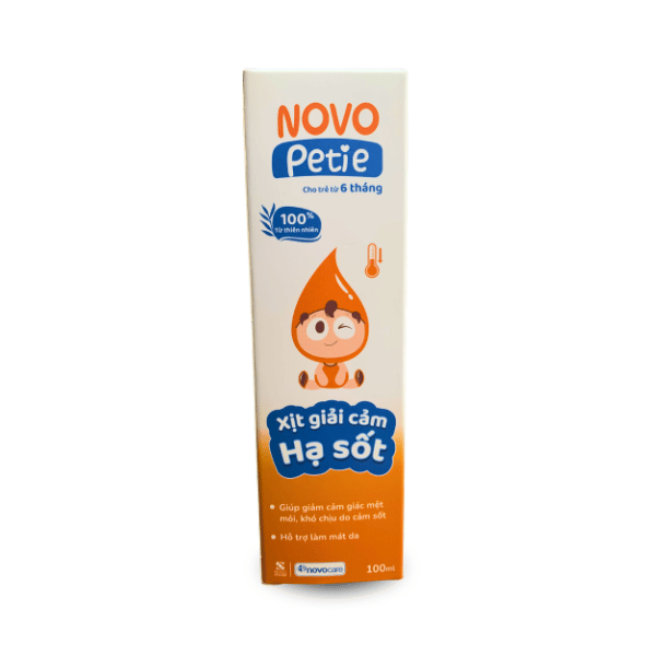 Xịt Giải Cảm Hạ Sốt Novo Petie (Chai 100ml) - Hỗ Trợ Làm Mát Cơ Thể Và Giảm Cảm Giác Khó Chịu