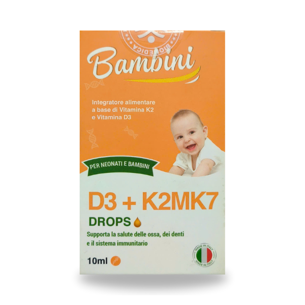 Hỗ trợ Xương Răng Chắc Khỏe - Bambini D3+K2MK7 Drops, Tăng Cường Miễn Dịch cho Trẻ Sơ Sinh và Trẻ Nhỏ