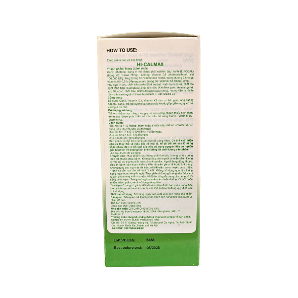 Siro Hi-Calmax ActivMedi Lọ 100ml - Bổ Sung Canxi Sinh Học Lipocal, D3, K2 Nhập Khẩu Ý Hỗ Trợ Xương Răng Chắc Khỏe Và Giảm Còi Xương Ở Trẻ Nhỏ