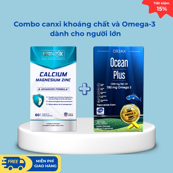 Combo Canxi Khoáng Chất và Omega-3  Dành Cho Người Lớn