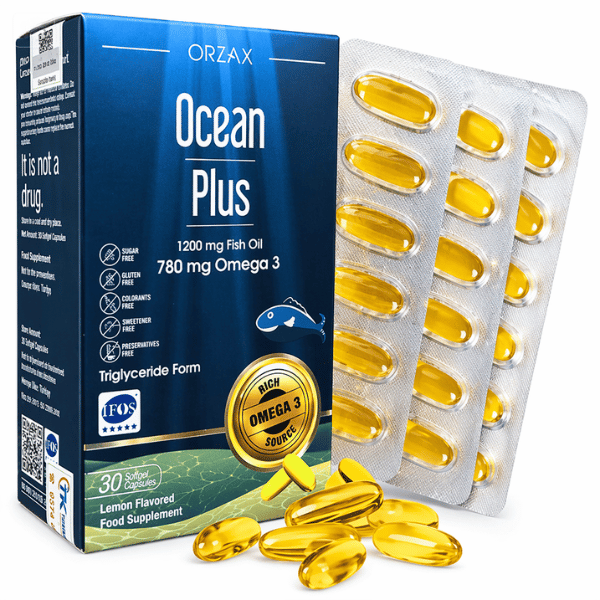 Viên Uống Dầu Cá Dạng Triglyceride Orzax Ocean Plus 1200mg Fish Oil (Hộp 30 Viên) - Đạt Chuẩn IFOS 5 Sao