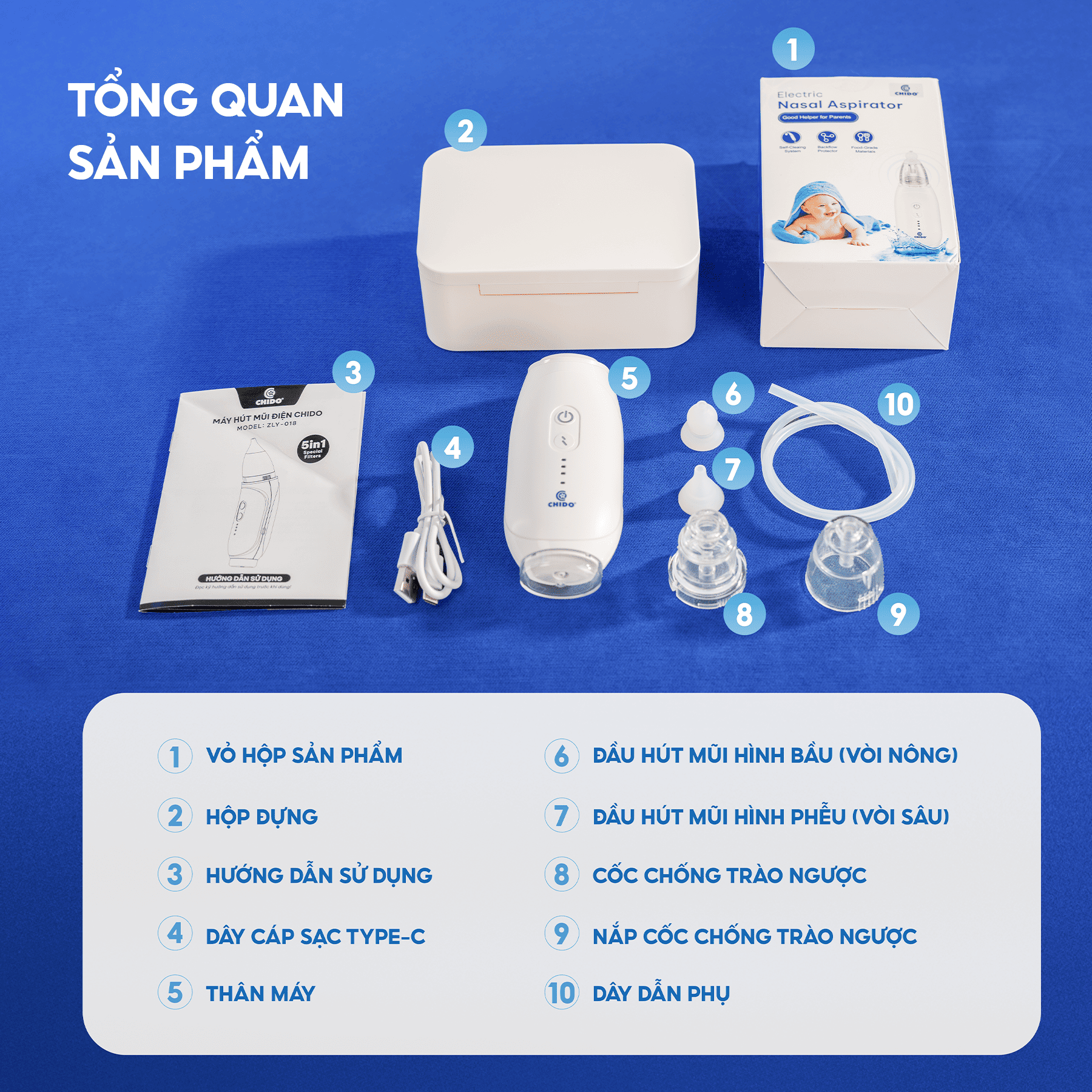Máy hút mũi điện Chido - ZLY018 - New2025