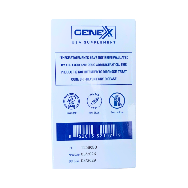 Thực phẩm bảo vệ sức khỏe Genexx Calcium Magnesium Zinc - Sản phẩm bổ sung canxi, magie, kẽm và Vitamin D3 hỗ trợ xương khớp (Hộp 60 viên)