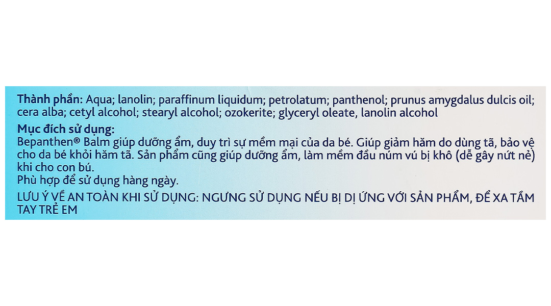 Kem Bôi Bepanthen Balm ngừa hăm tã, kích ứng da cho bé tuýp 30g