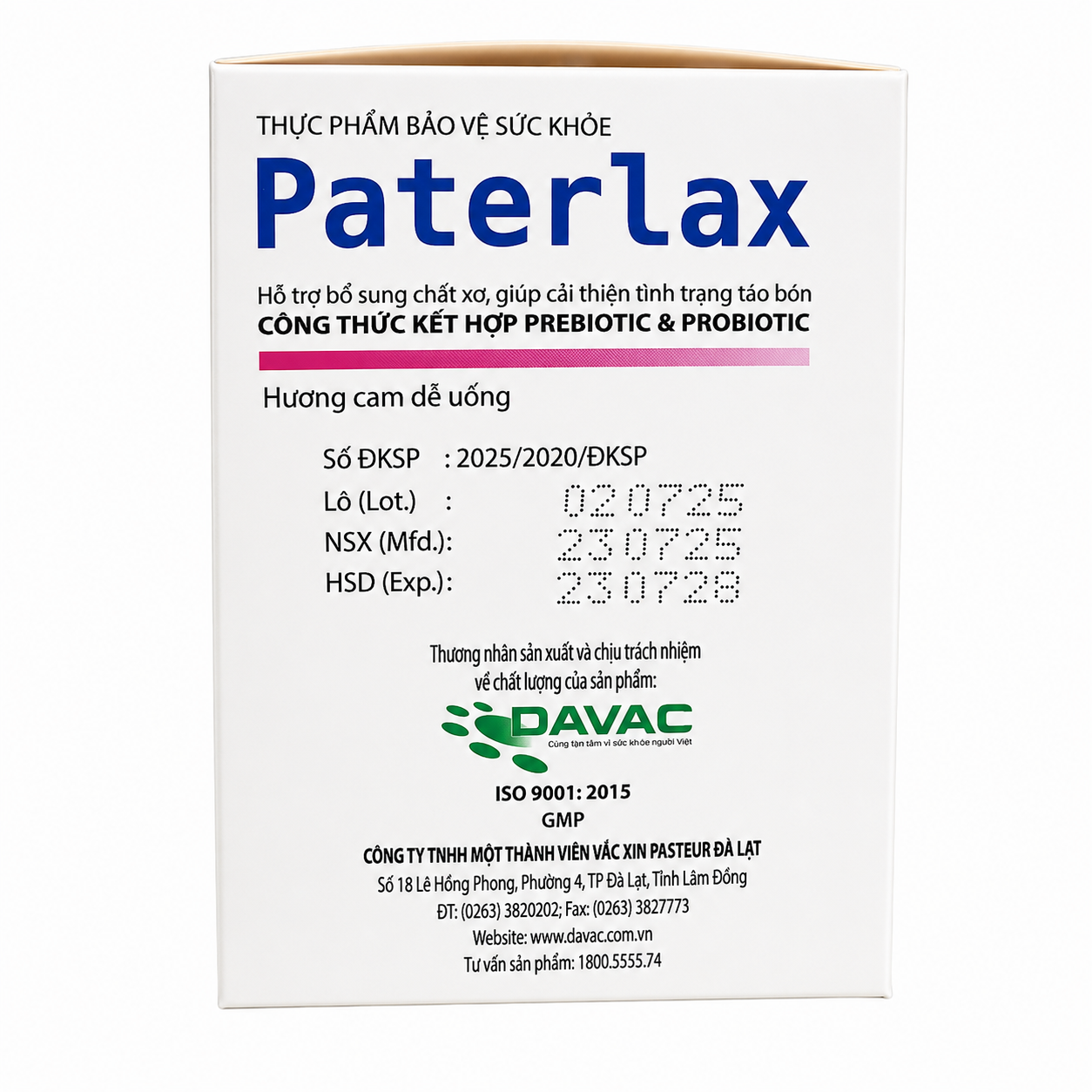 Cốm tiêu hóa Paterlax bổ sung chất xơ và lợi khuẩn, hỗ trợ giảm táo bón, hộp 30 gói x 3g.