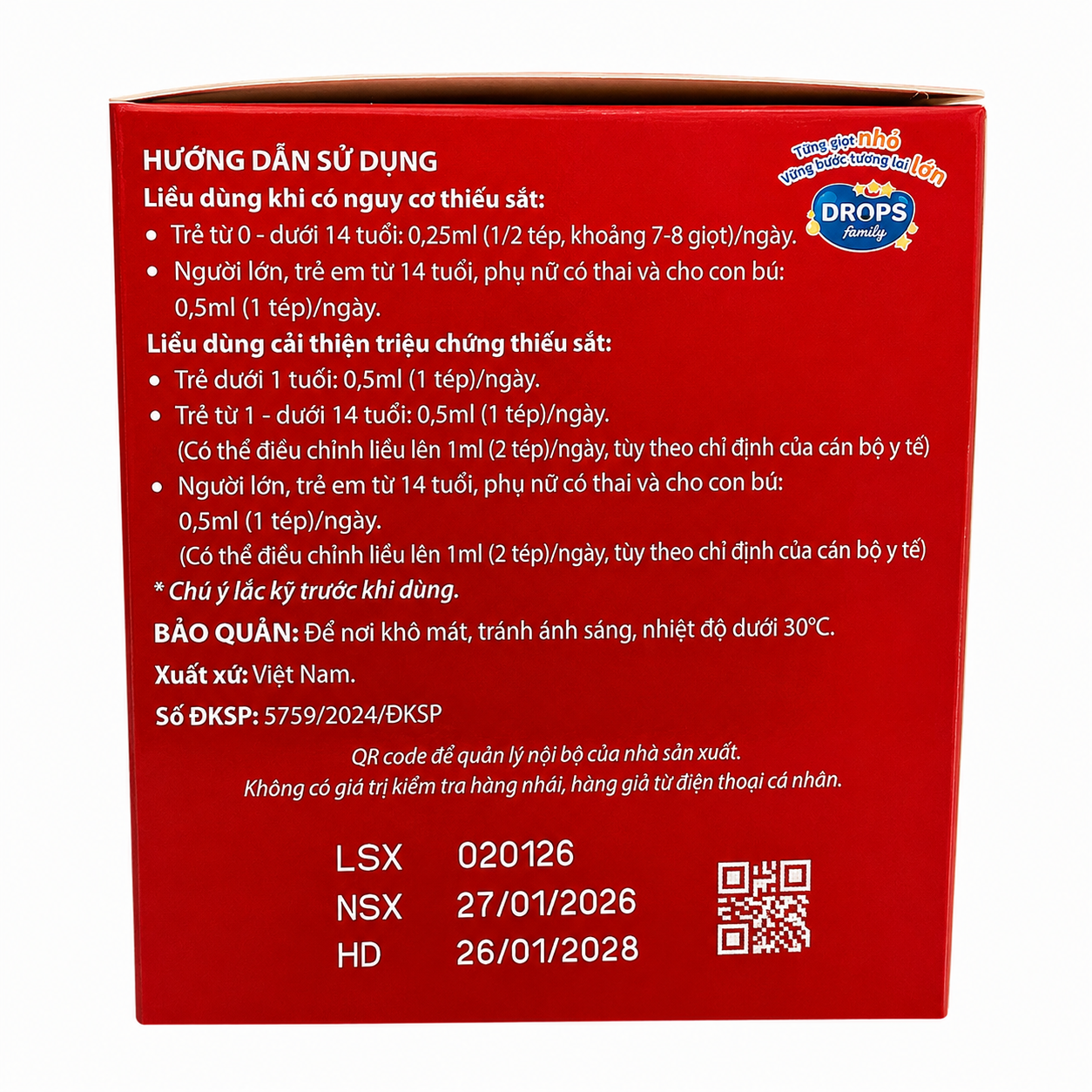 Femalto Drops 0,5ml – Thực phẩm bảo vệ sức khỏe bổ sung Sắt hữu cơ và ngăn ngừa thiếu máu do thiếu sắt – Hộp 30 ống x 0,5ml
