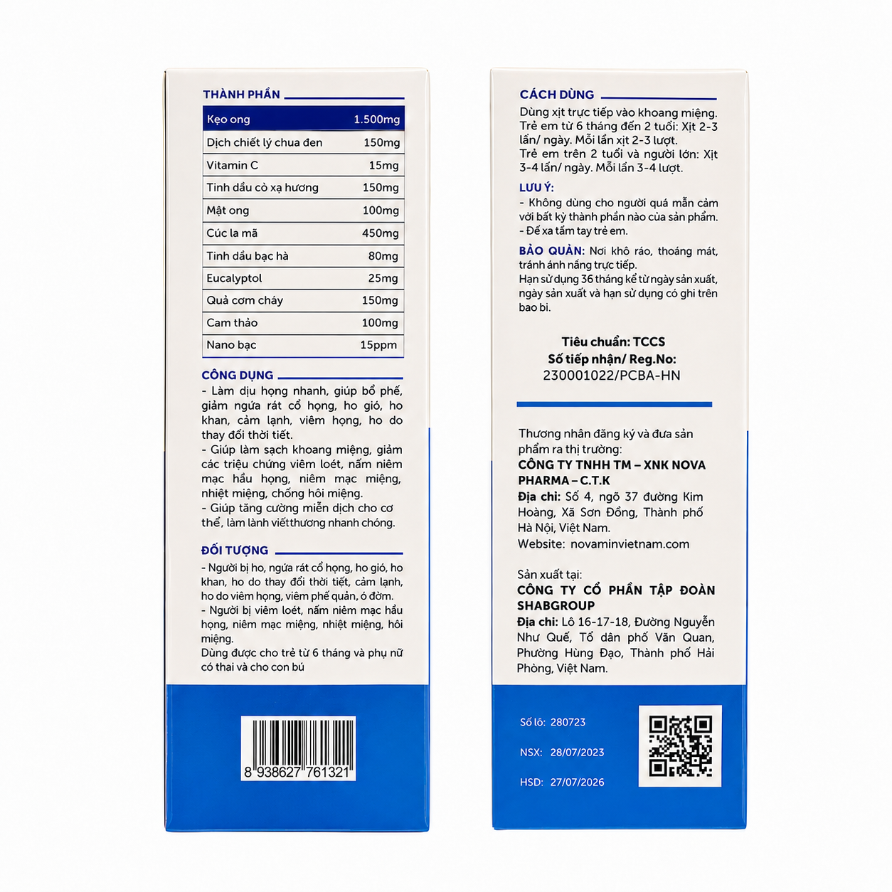 Xịt họng keo ong Novalanil Junior 30ml – Hỗ trợ làm dịu họng, giảm ho khan, ngứa rát cổ họng cho trẻ từ 6 tháng tuổi và người lớn