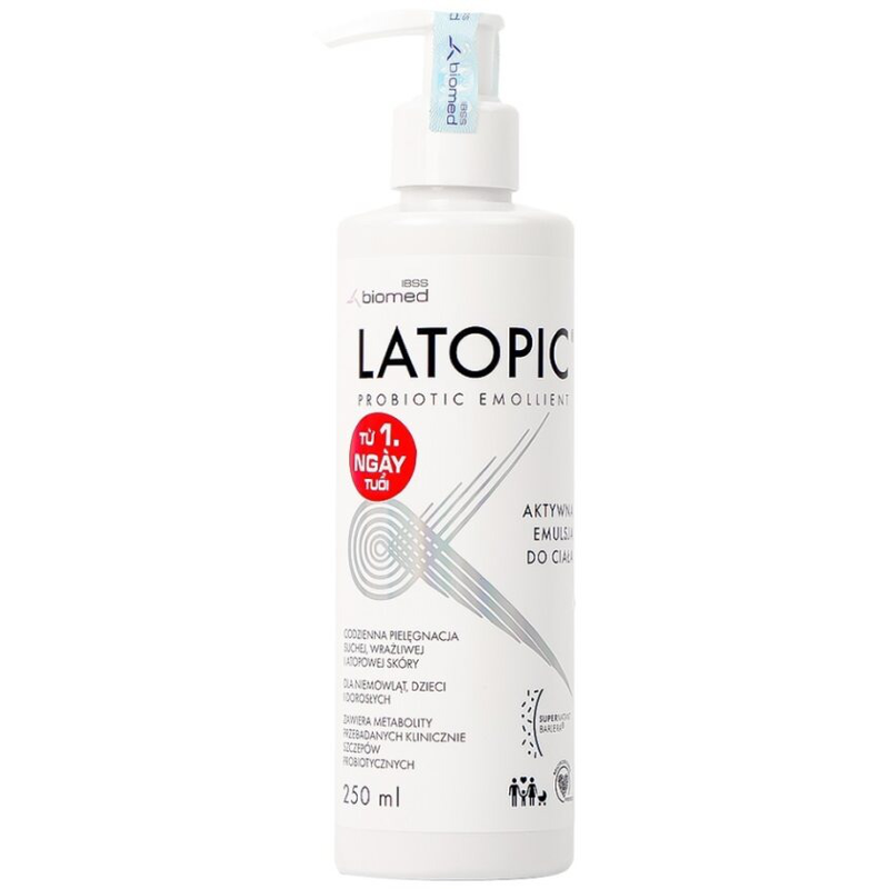 Latopic Body Lotion Nhũ Tương Giúp Dưỡng Ẩm, Kháng Khuẩn, Làm Dịu Da Hộp 250ml Ba Lan