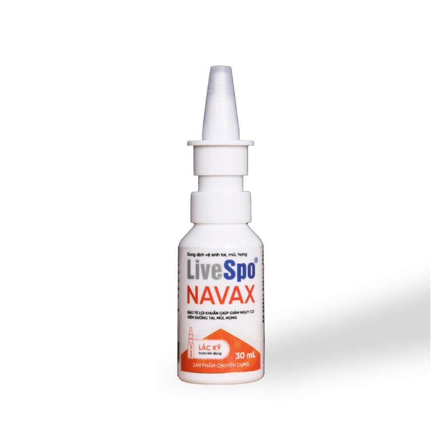 LiveSpo Navax Hộp Bình Nhựa Chuyên Dụng Dạng Xịt Mũi Giúp Giảm Nguy Cơ Viêm Đường Tai, Mũi, Họng (Hộp 30ml)