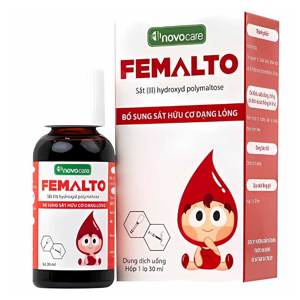 Dung Dịch Bổ Sung Sắt Hữu Cơ Femalto - Giúp Giảm Nguy Cơ Thiếu Máu Do Thiếu Sắt, Không Gây Táo Bón (Chai 30ml)