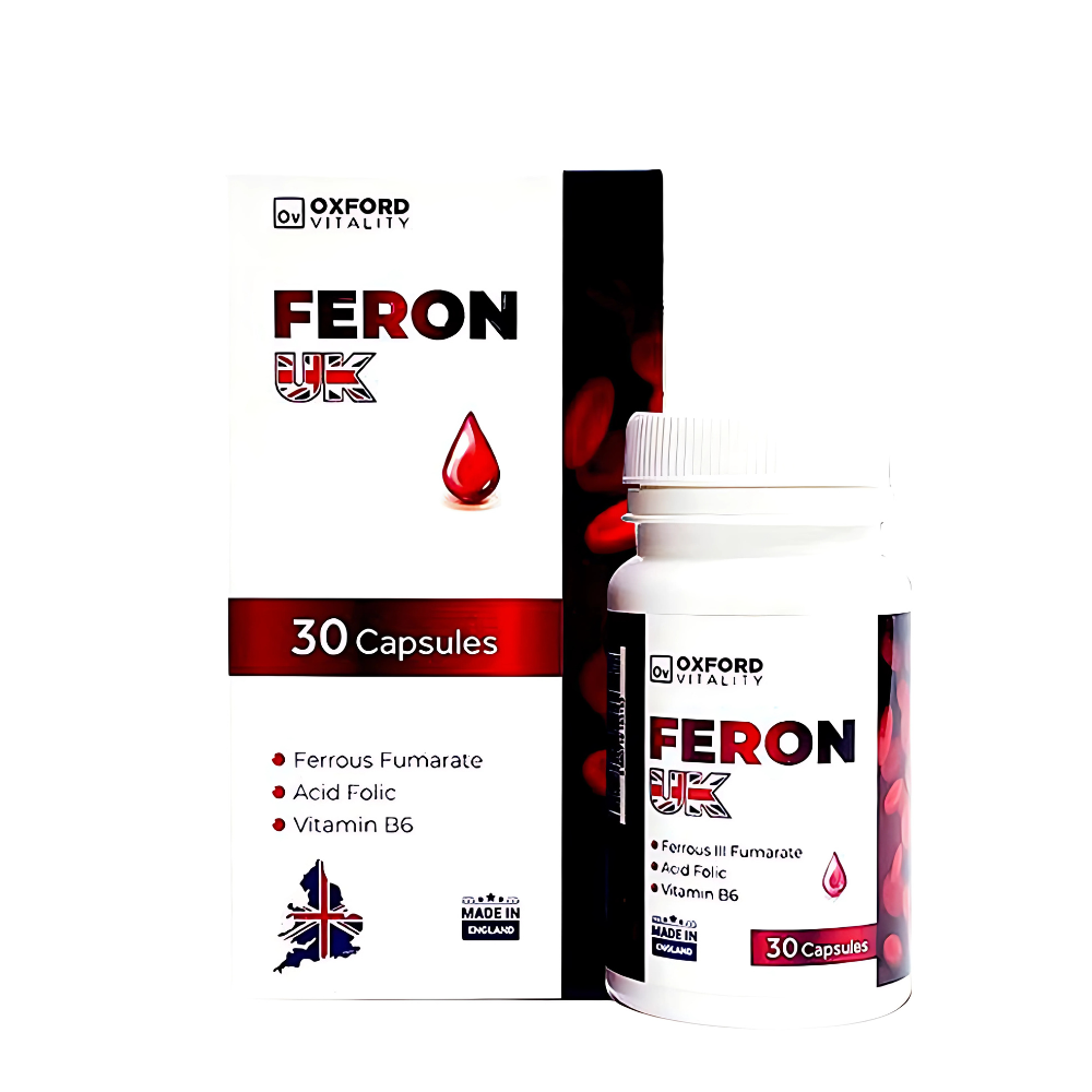 Viên Uống Bổ Sung Sắt Hữu Cơ Feron UK - Giúp Giảm Nguy Cơ Thiếu Máu Do Thiếu Sắt, Không Gây Táo Bón, Anh Quốc (Hộp 30 Viên)