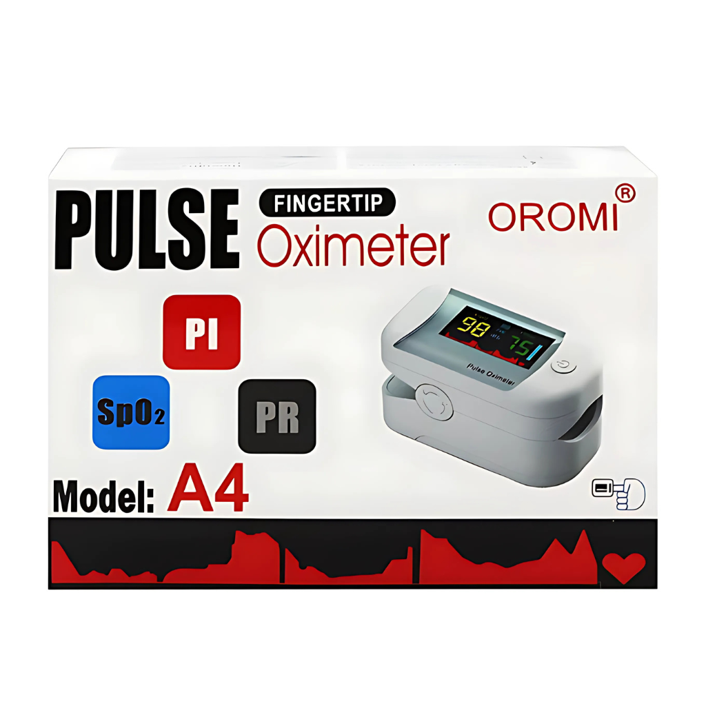 Máy Đo Nhịp Tim Và Nồng Độ Oxy Trong Máu Fingertip Pulse Oximeter Oromi A4