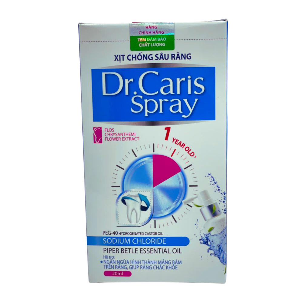 Xịt Chống Sâu Răng - Dr.Caris Spray, Chăm Sóc Và Bảo Vệ Răng Miệng Cho Bé (Chai 20ml)