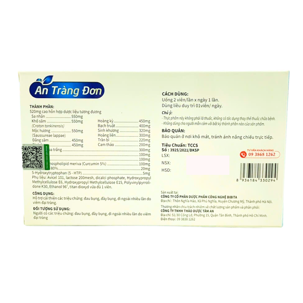 Viên Uống An Tràng Đơn - Hỗ Trợ Điều Trị Bệnh Viêm Đại Tràng Và Hội Chứng Ruột Kích Thích (Hộp 30 Viên)