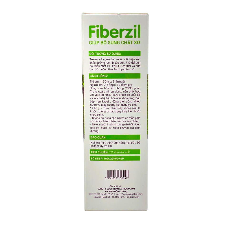 Siro Bổ Sung Chất Xơ Tự Nhiên Fiberzil - Giúp Nhuận Tràng, Giảm Táo Bón, Hỗ Trợ Tiêu Hoá (Hộp 20 ống)