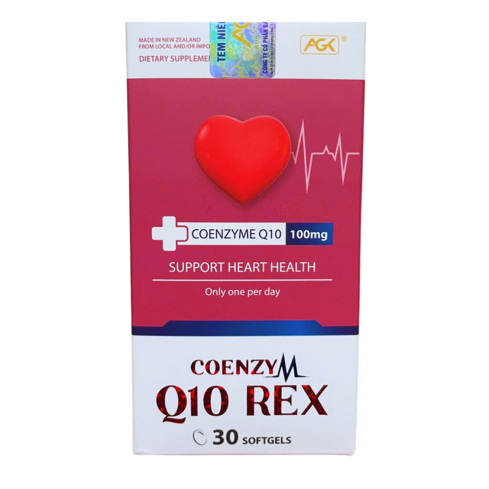 Viên Uống Coenzym Q10 Rex 100mg – Hỗ Trợ Sức Khỏe Tim Mạch, Tăng Cường Năng Lượng