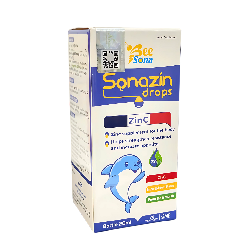 Siro Bổ Sung Kẽm Cho Trẻ, Sonazin Drop - Hỗ Trợ Tiêu Hóa, Kích Thích Trẻ Ăn Ngon (Hộp 20ml)