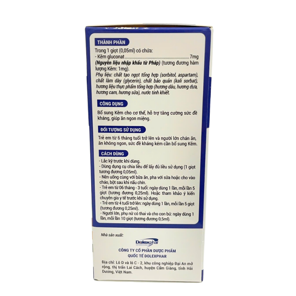 Siro Bổ Sung Kẽm Cho Trẻ, Sonazin Drop - Hỗ Trợ Tiêu Hóa, Kích Thích Trẻ Ăn Ngon (Hộp 20ml)