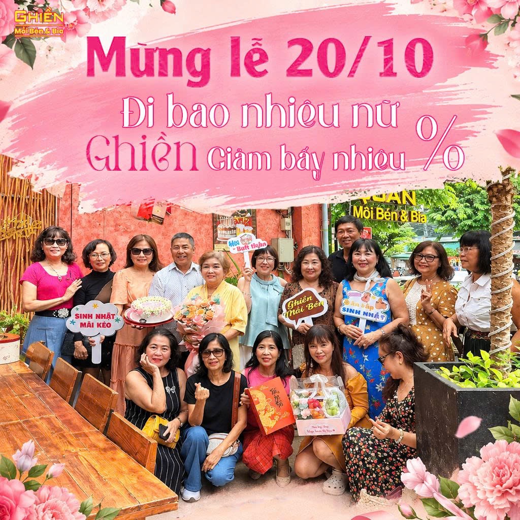 Săn Deal Khủng 20/10 Tại Ghiền Quán: Đi Bao Nhiêu Nữ - Giảm Bấy Nhiêu %!