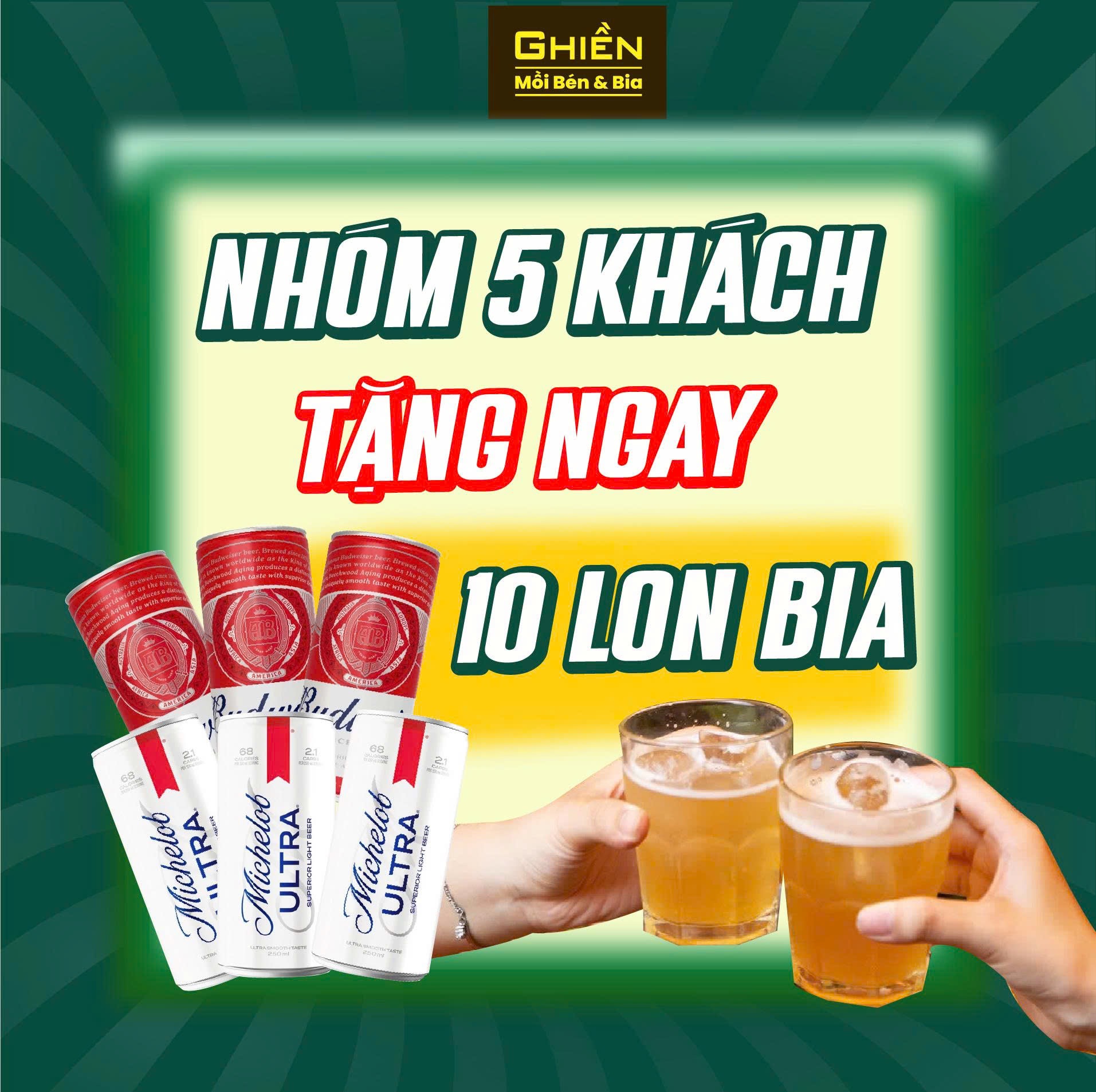 Lên Kèo Nhóm 5 Người Đi Nhậu Nhận Deal 