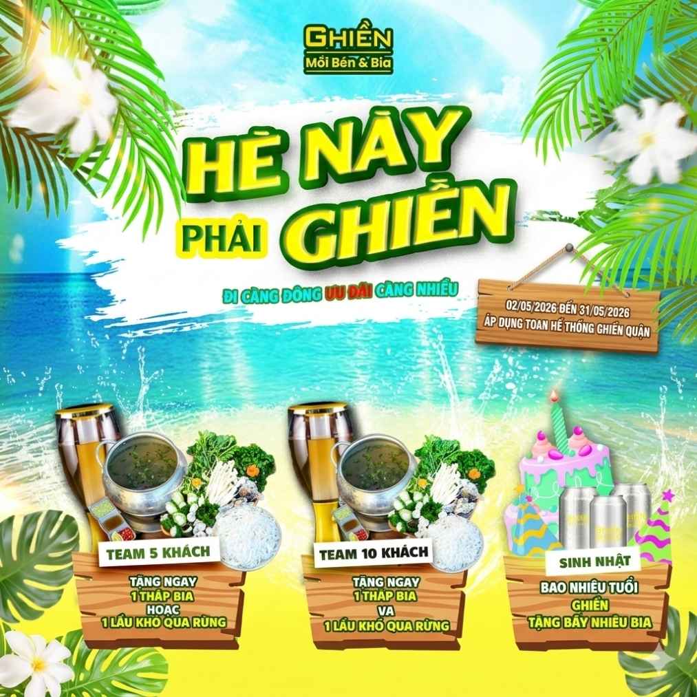 Ưu đãi mùa hè dành cho khách hàng tại Ghiền Quán
