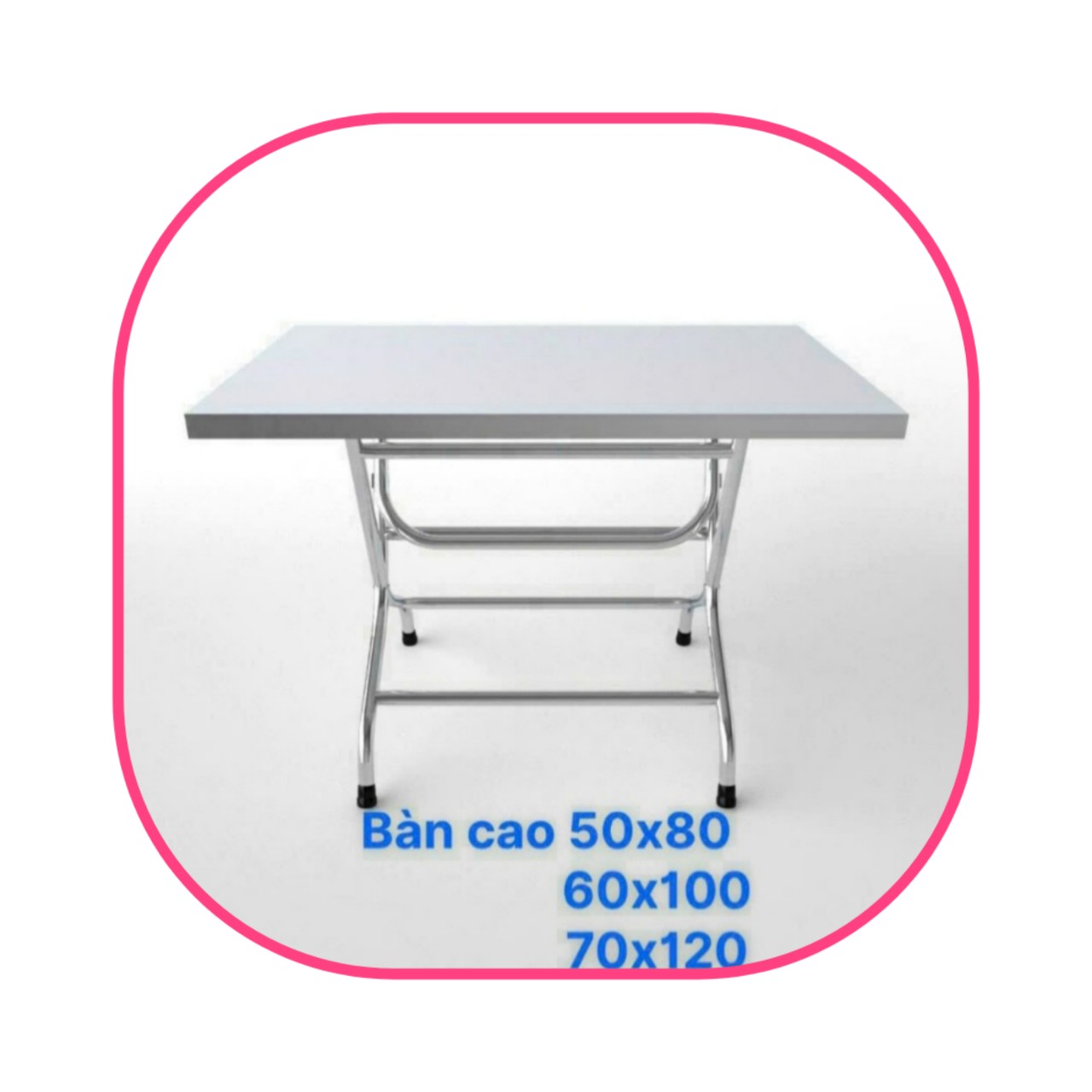 bàn vuông inox 201 4 dem chân phi 32