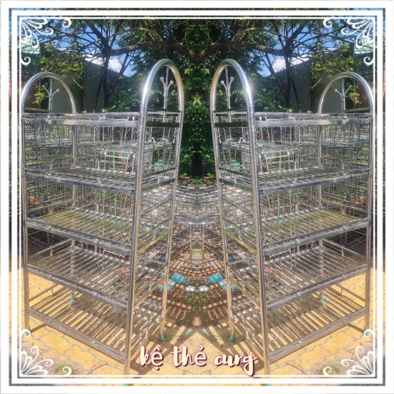 kệ thẻ ống lớn 10x20 inox 201