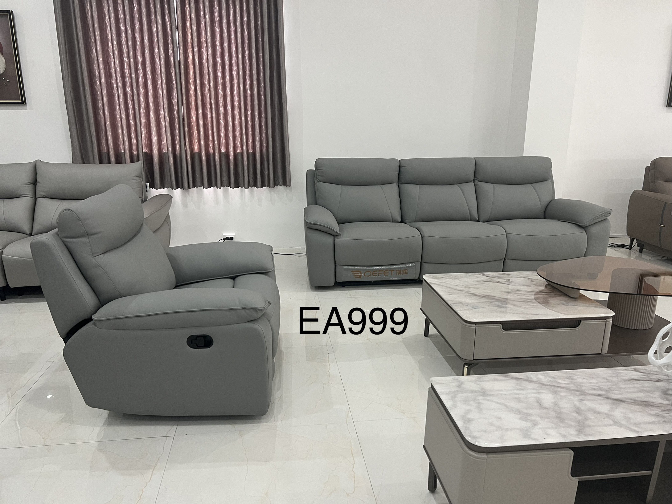 Sofa văng da bò thật tích hợp ghế điện EA999