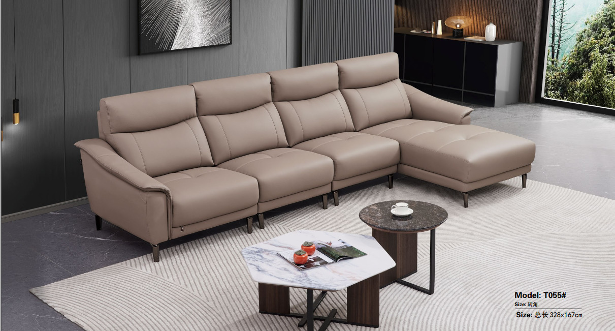 Sofa chữ L da công nghiệp T055