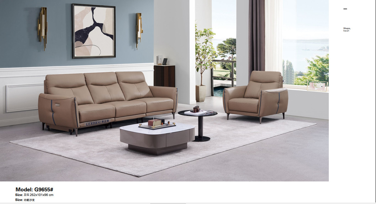 Sofa văng da bò thật tích hợp ghế điện G9655
