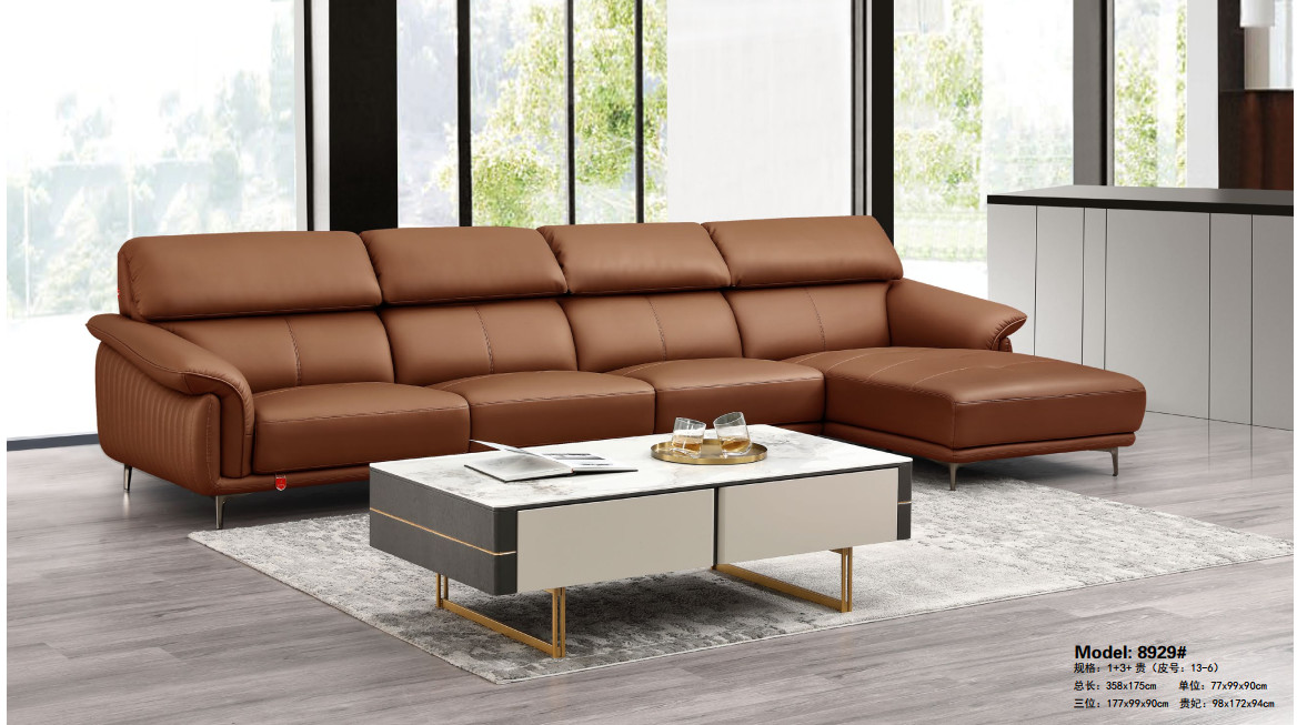 Sofa chữ L da công nghiệp 8929L