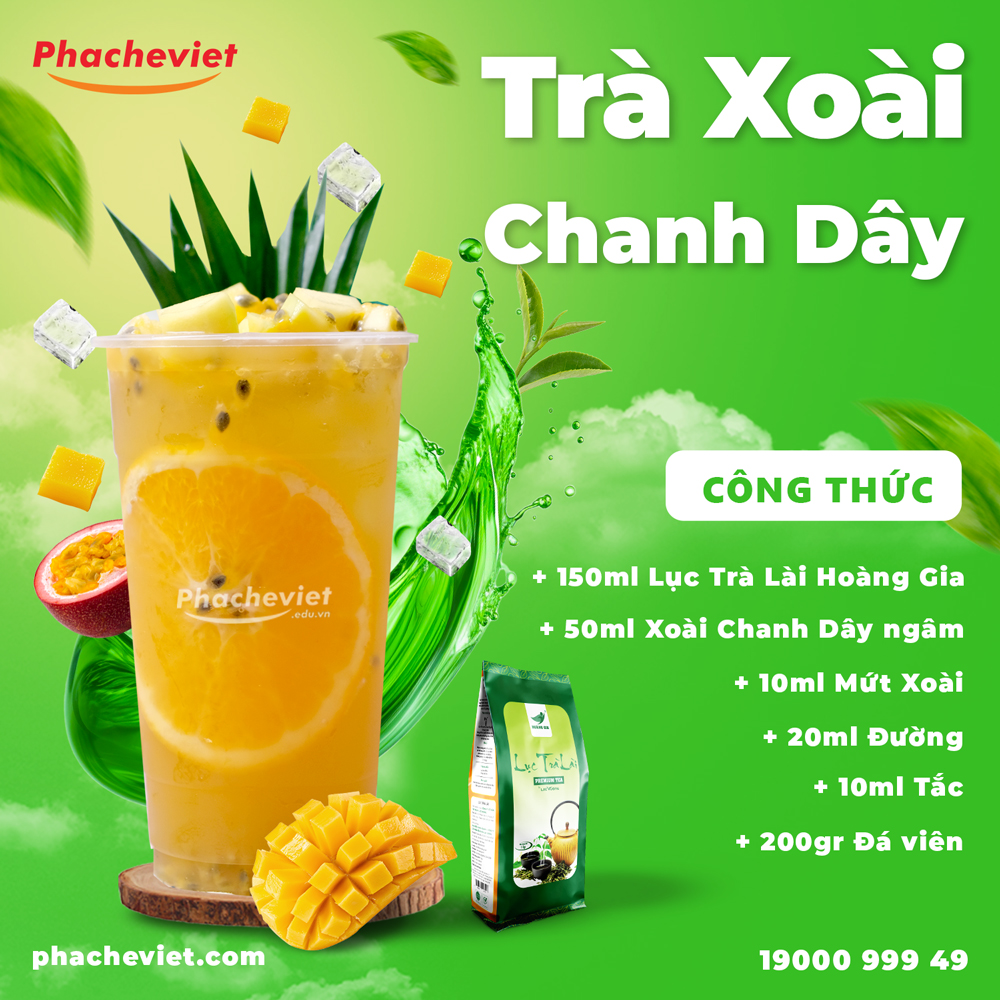 Công thức pha chế Trà Xoài Chanh Dây