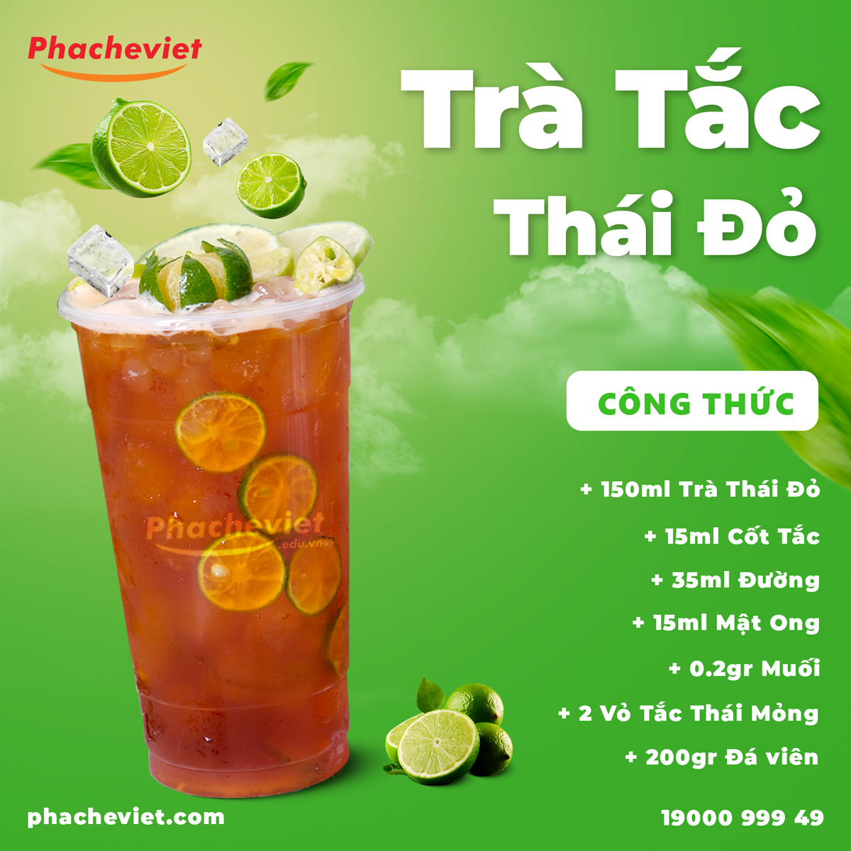 Công thức pha chế Trà Tắc Thái Đỏ