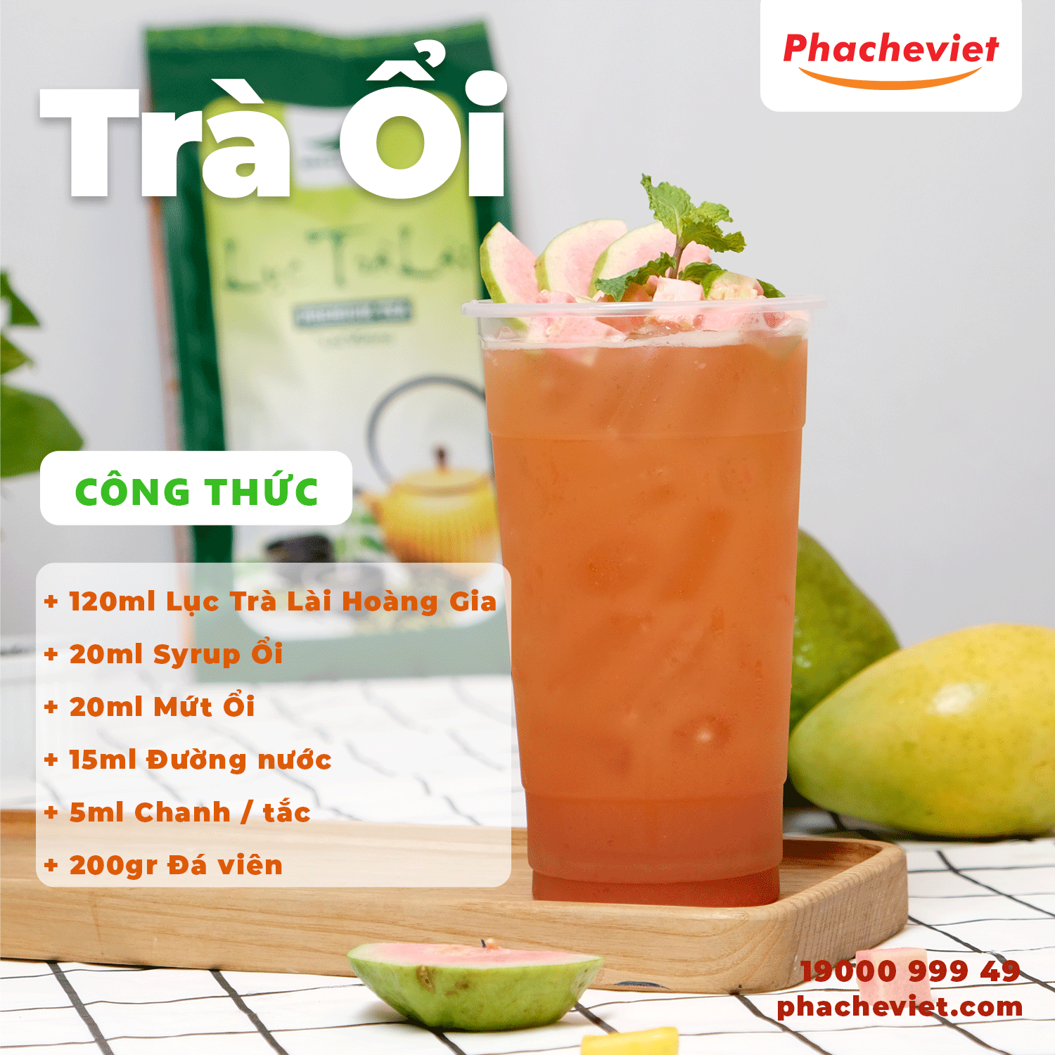 Công thức pha chế Trà Ổi Hồng