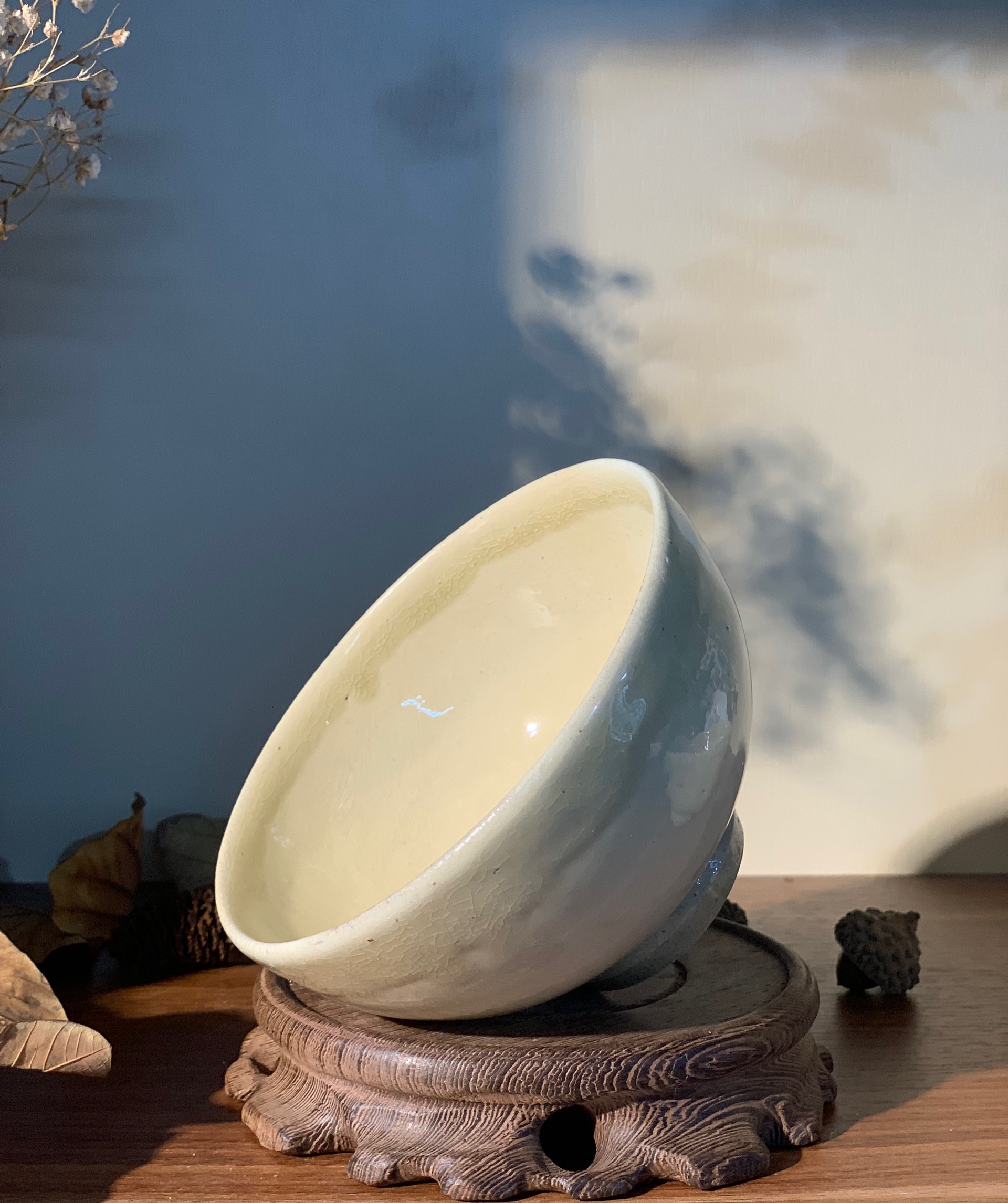 Bát cơm mộc men rạn vàng